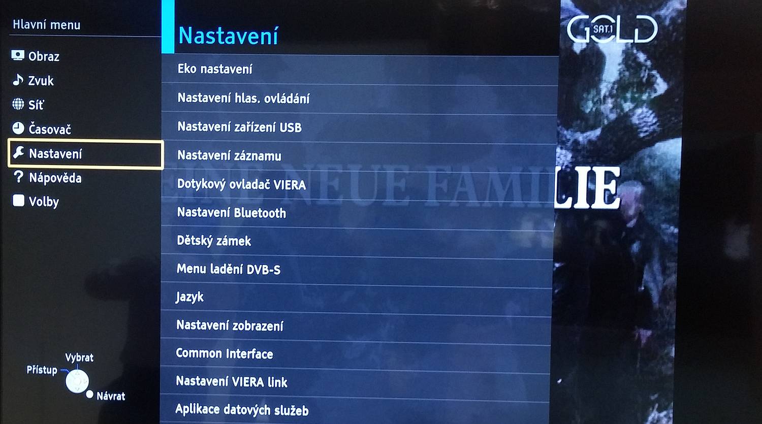 Firefox OS TV - české menu nastavení