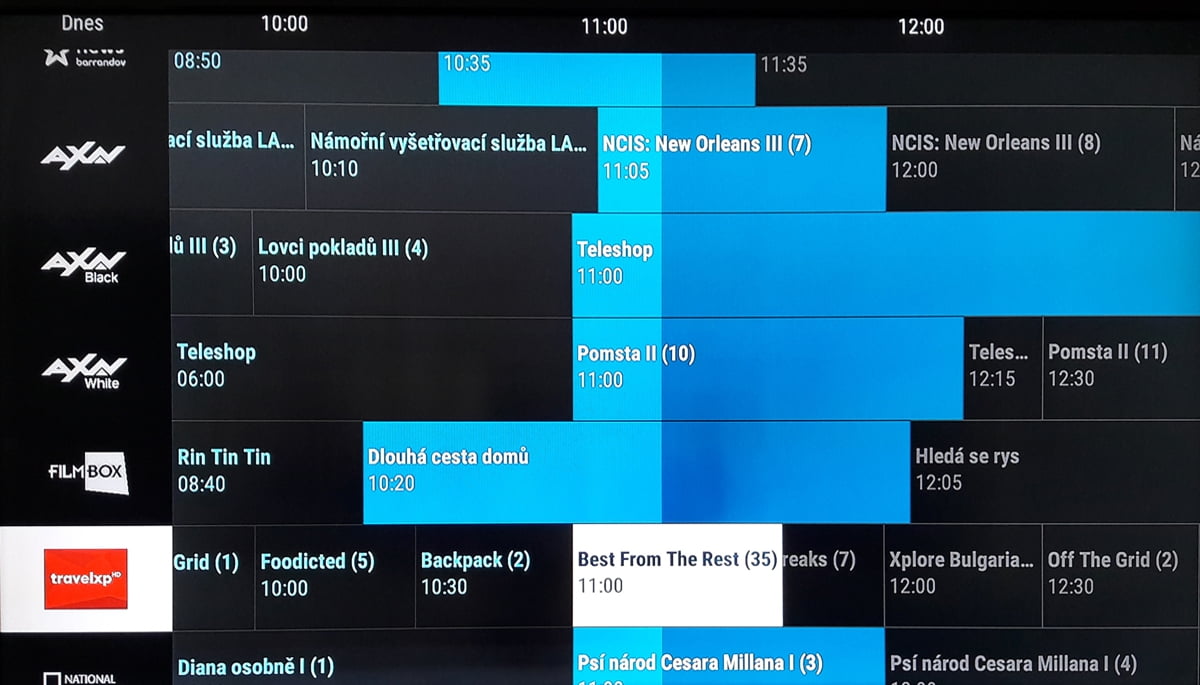 SledováníTV - Práce s programovým průvodcem a karty pořadů
