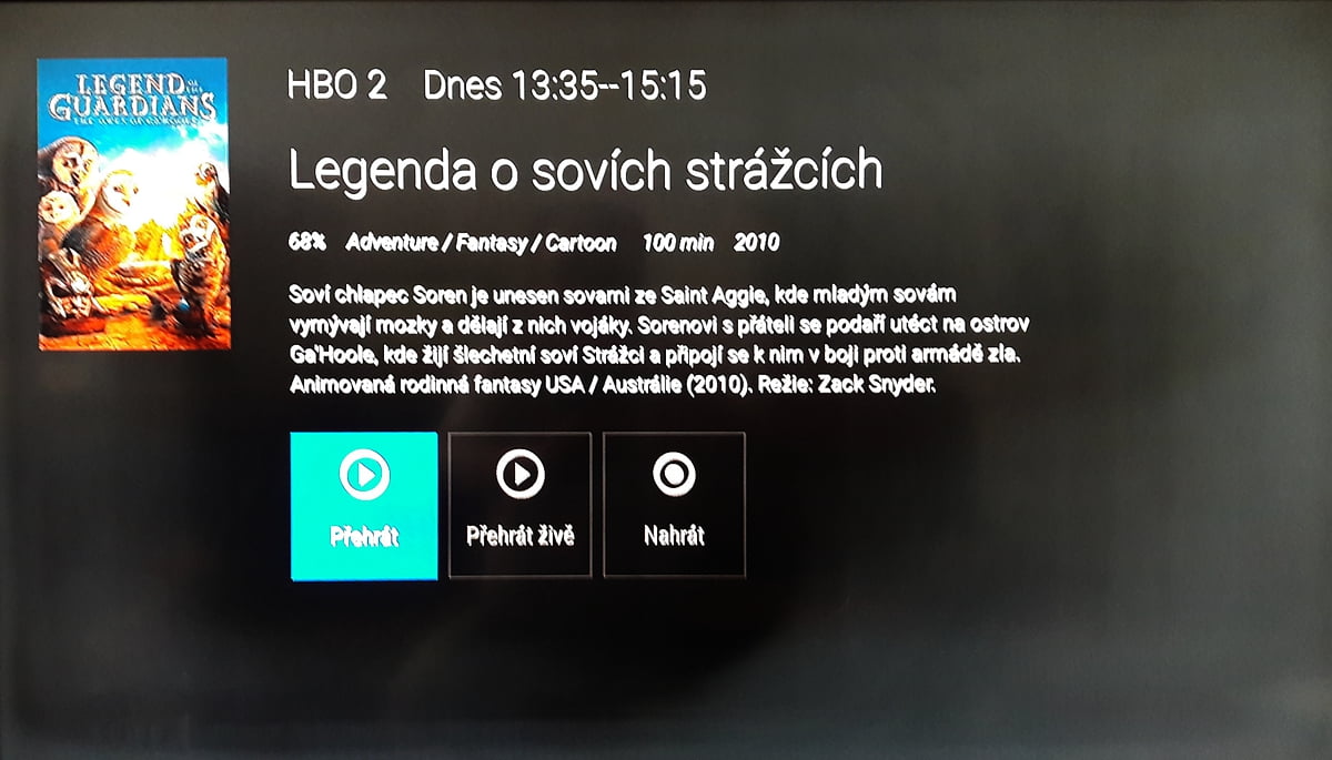 SledováníTV - Práce s programovým průvodcem a karty pořadů