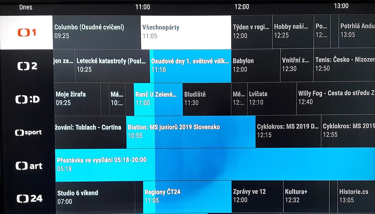 SledováníTV - Práce s programovým průvodcem a karty pořadů
