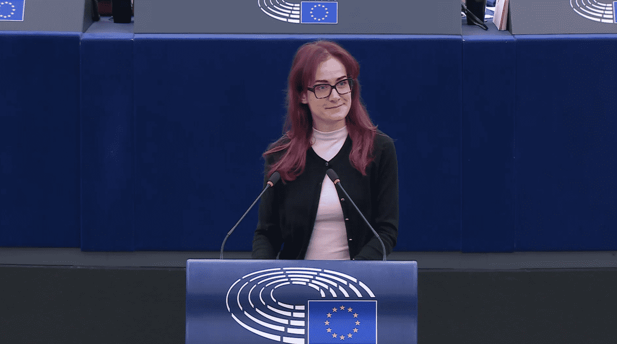 Markéta Gregorová při rozpravě Evropského parlamentu.