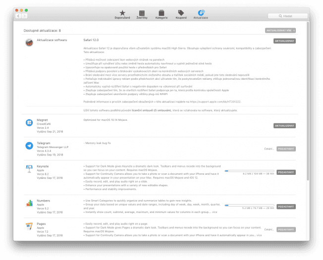 S Mojave vyšly i aktualizace klíčových aplikací
