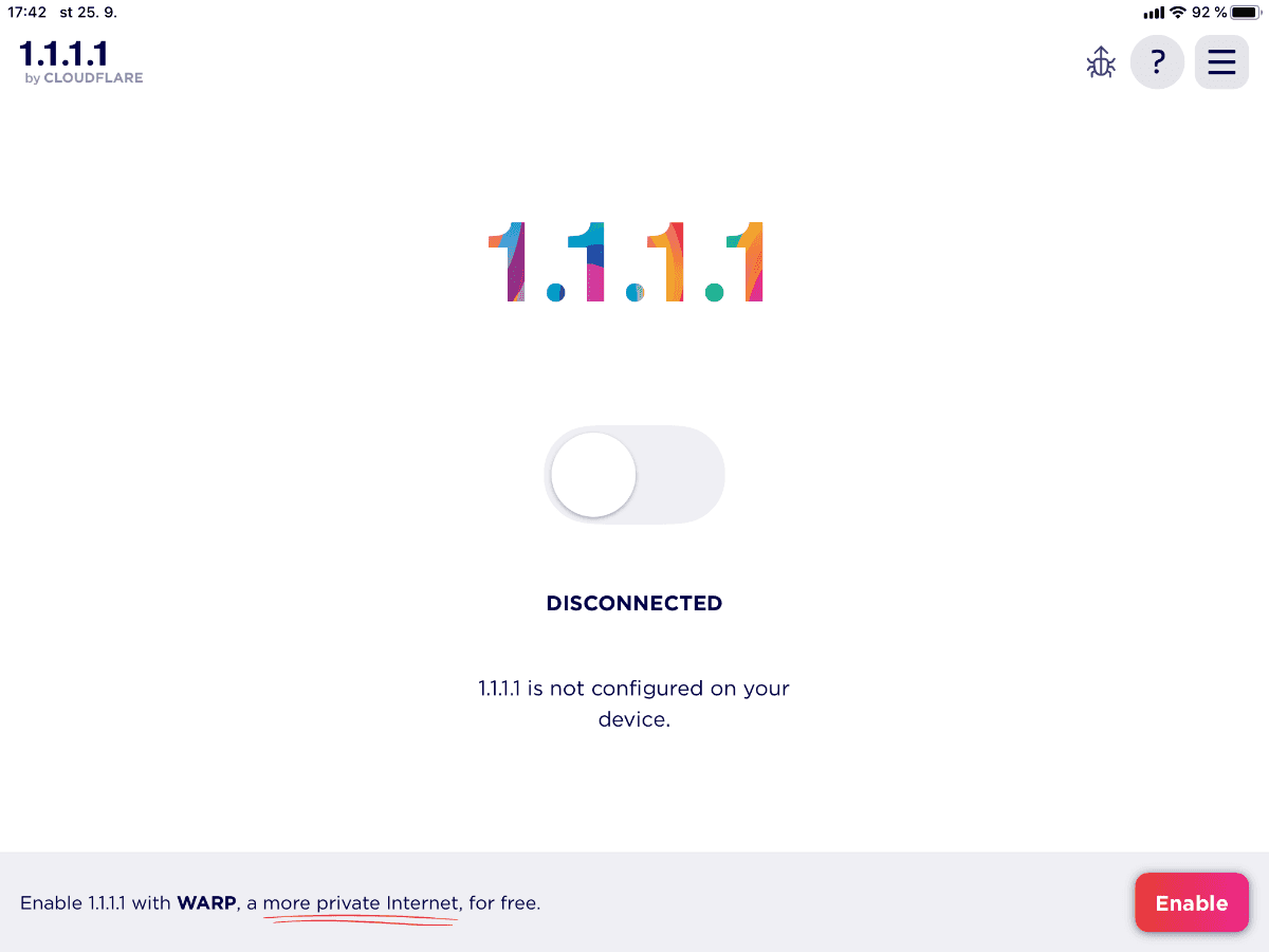 Mobilní VPN aplikace Warp od Cloudflare