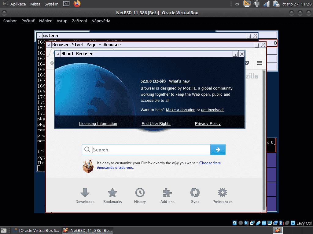 NetBSD 32bitový desktop