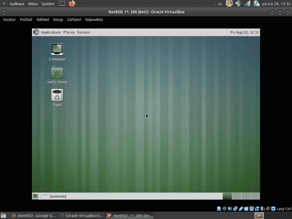 NetBSD 32bitový desktop