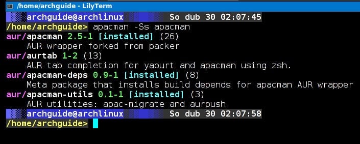 Arch: správci balíčků yaourt/apacman