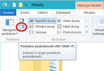 Zobrazení podokna podrobností v Průzkumníkovi souborů