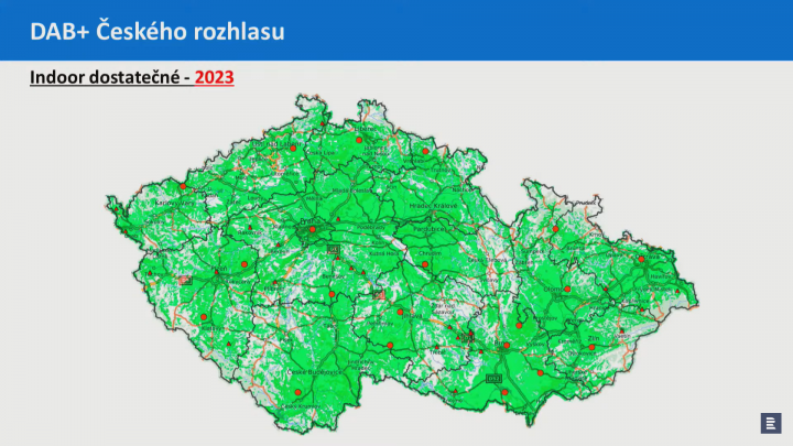 Mapa s vylepšeným pokrytím uvnitř budov, stav pro rok 2023