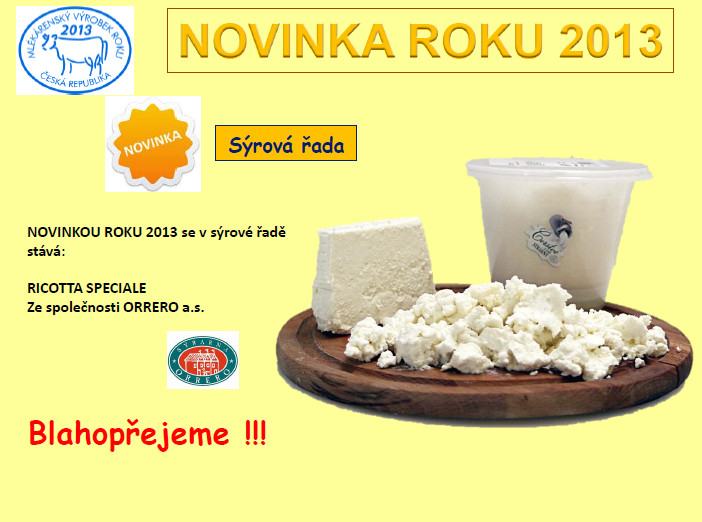 Mlékárenský výrobek roku 2013