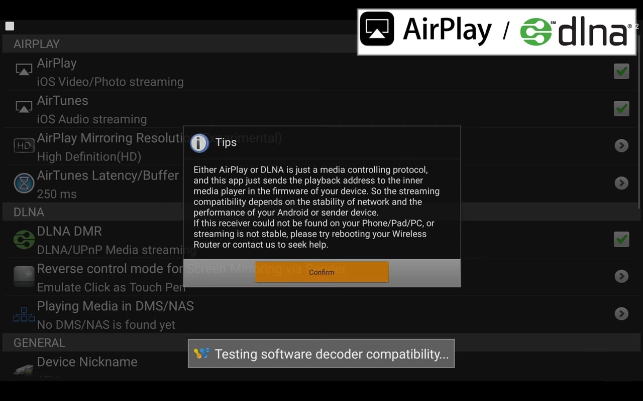 AirPlay / DLNA / Miracast