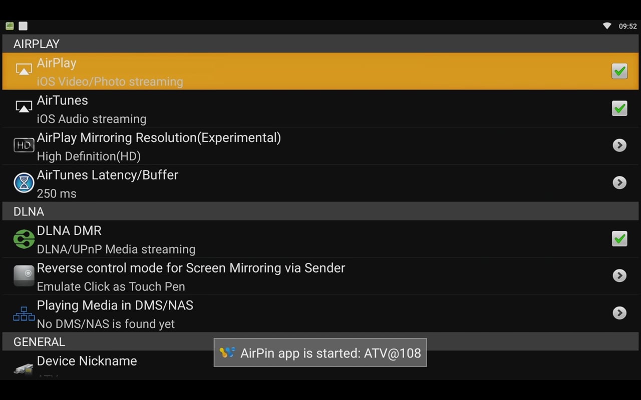 AirPlay / DLNA / Miracast