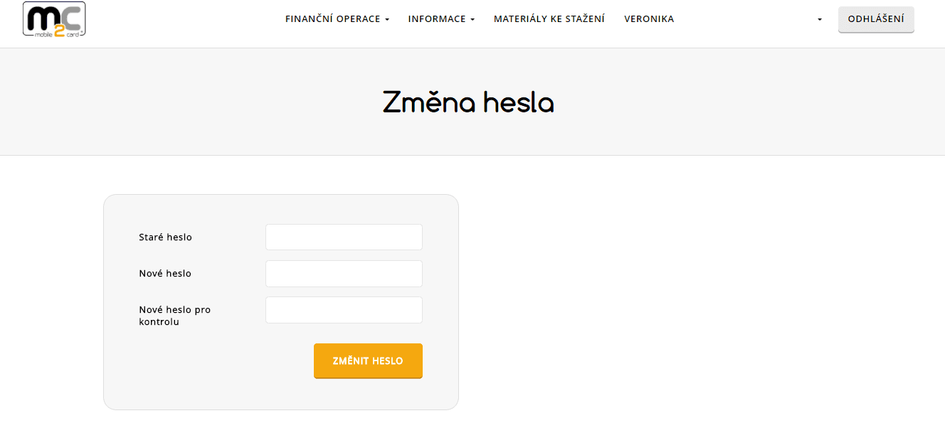 Změna hesla.