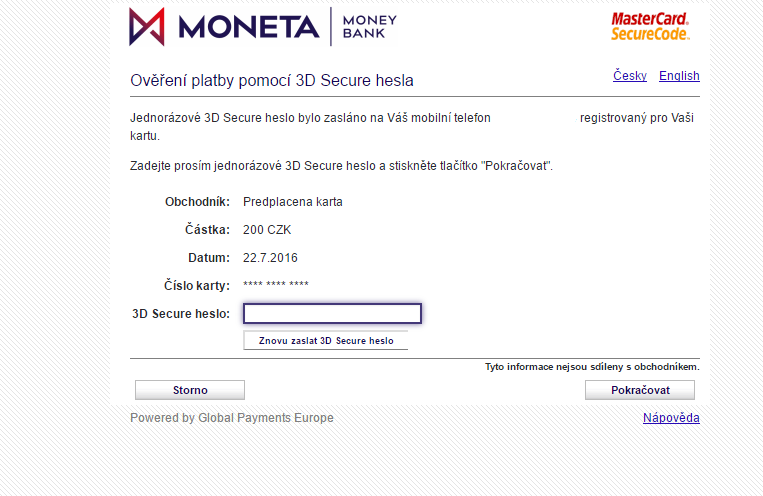 On-line platba.