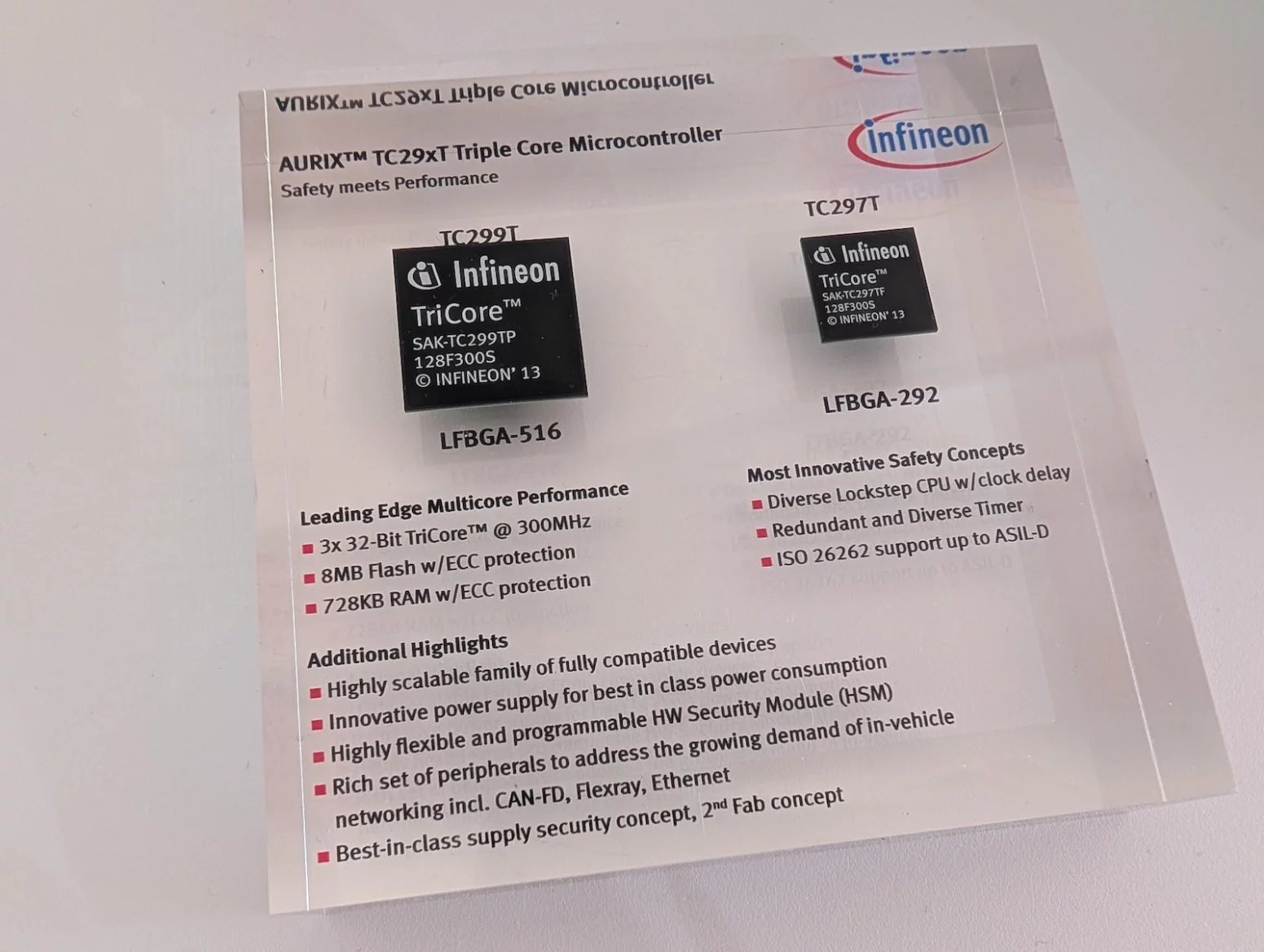 Ukázky čipů vyráběných firmami Infineon, Bosch a NXP