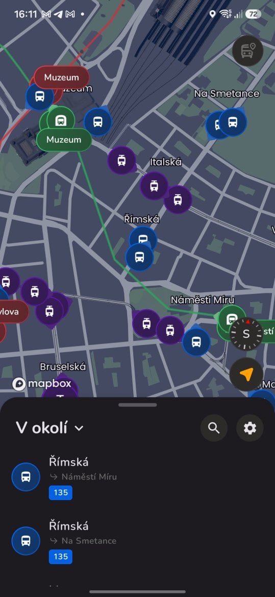 Česká aplikace Catch ukazuje MHD v reálném čase