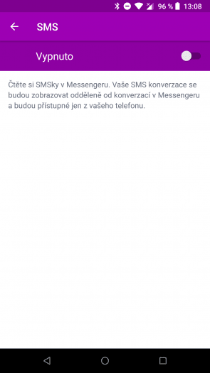 Synchronizace SMS v Messengeru