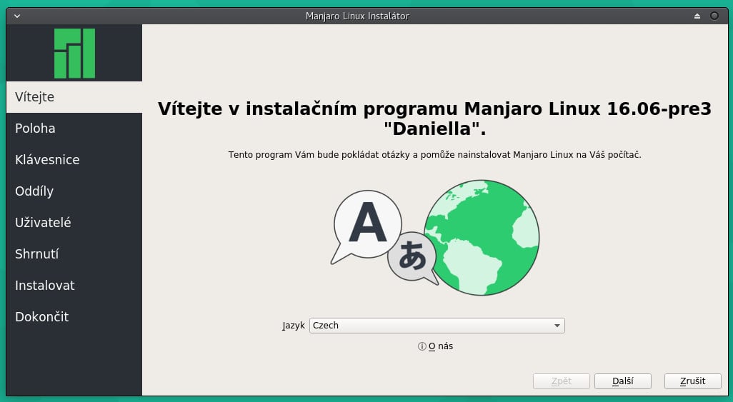 Manjaro: instalátor Calamares