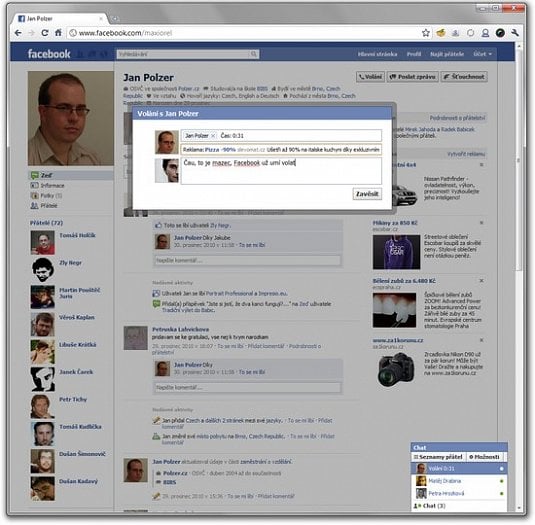Volání přes Facebook
