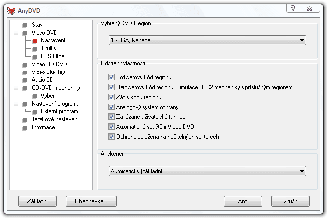 Přehled ochran dvd, se kterými si AnyDVD poradí