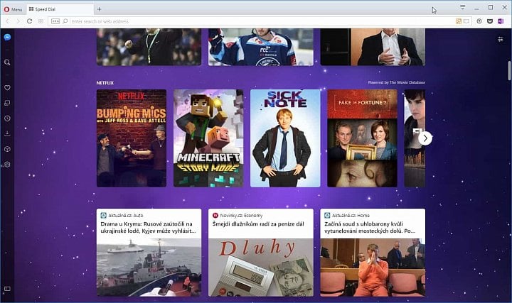 Opera se rozhodla, že kromě zpráv pro vás bude vybírat seriály a filmy z Netflixu