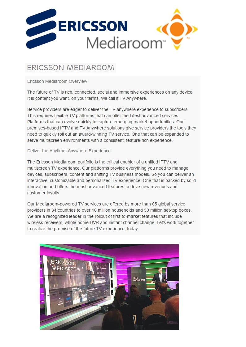 Erricson Media Room