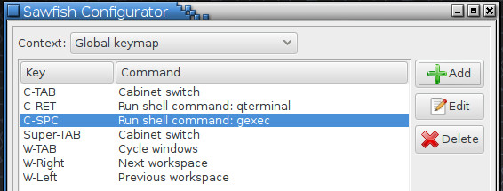 Pokročilá nastavení správce oken Sawfish