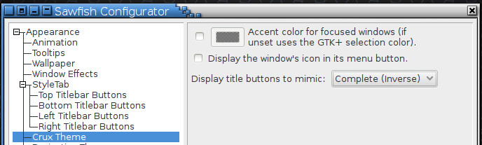 Pokročilá nastavení správce oken Sawfish