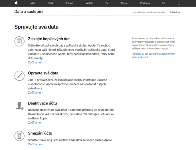 Apple export data