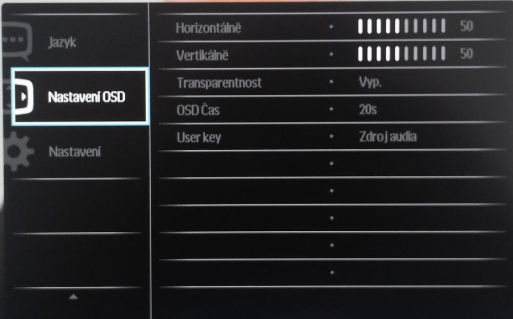 Philips BDM3275UP - Menu nastavení