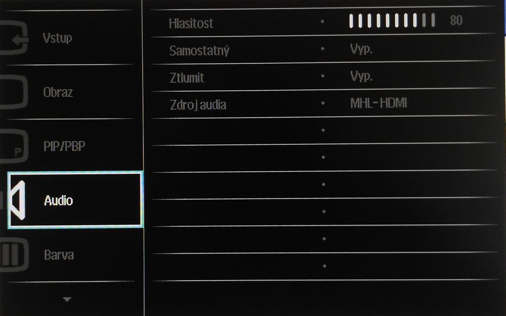 Philips BDM3275UP - Menu nastavení