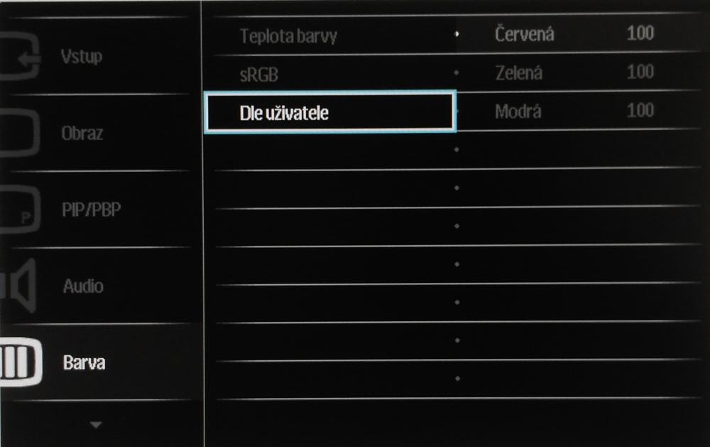 Philips BDM3275UP - Menu nastavení