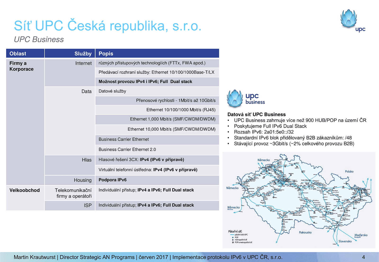 Seminář IPv6 2017: UPC a IPv6