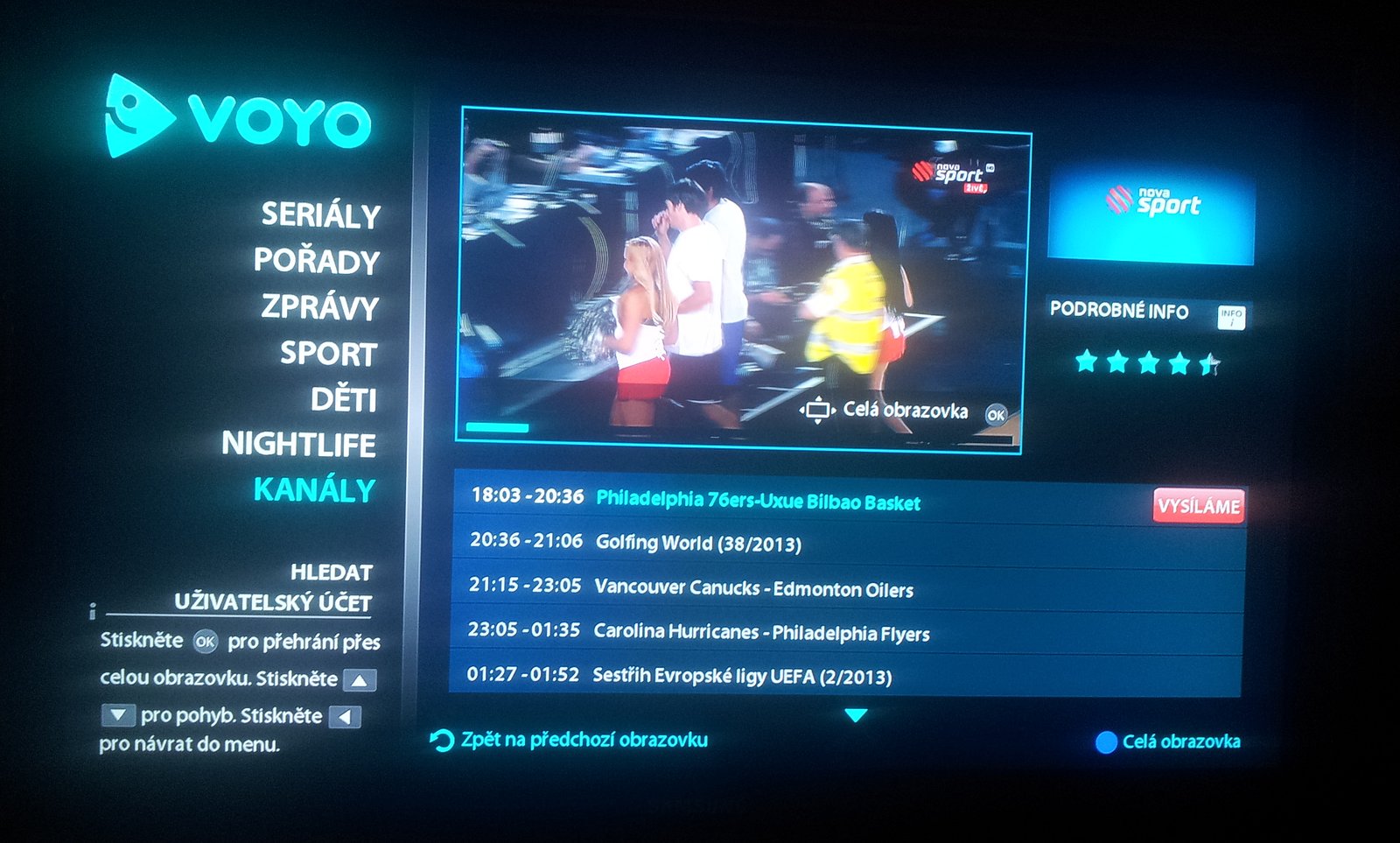 Voyo Player - on-line streaming