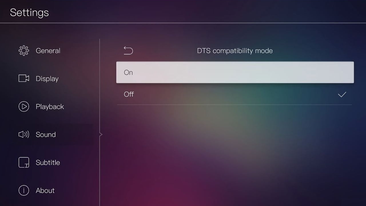 Egreat A10 - Menu nastavení – nastavení audia
