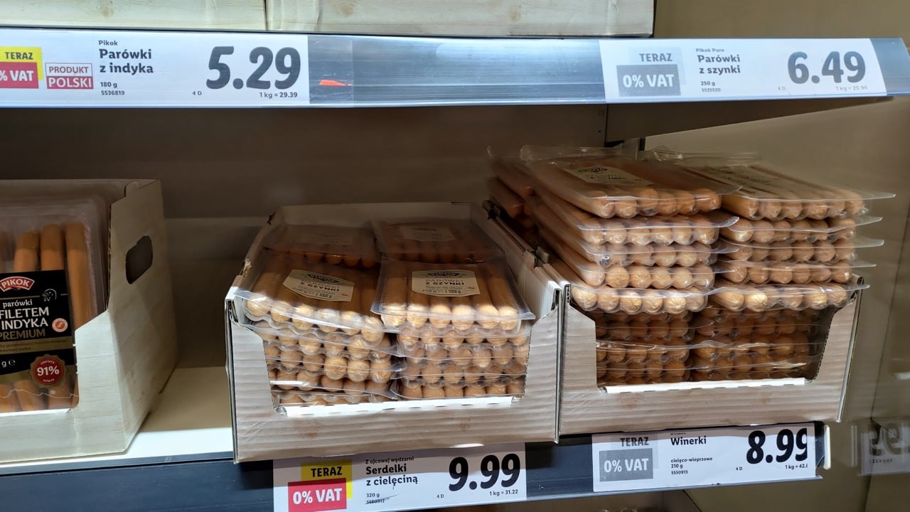 Ceny v Lidlu, Cieszyn (PL), 30. 3. 2023.