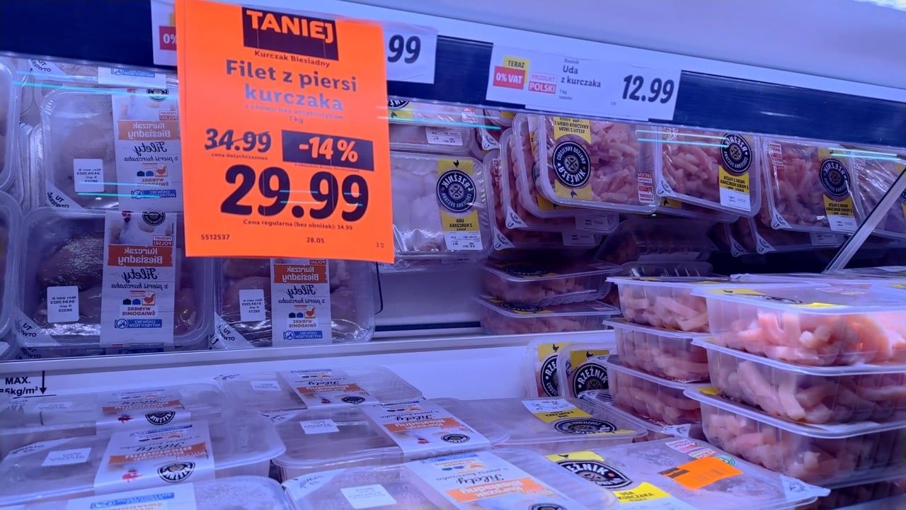 Ceny v Lidlu, Cieszyn (PL), 30. 3. 2023.