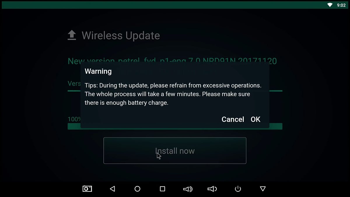 První start přístroje a online aktualizace
