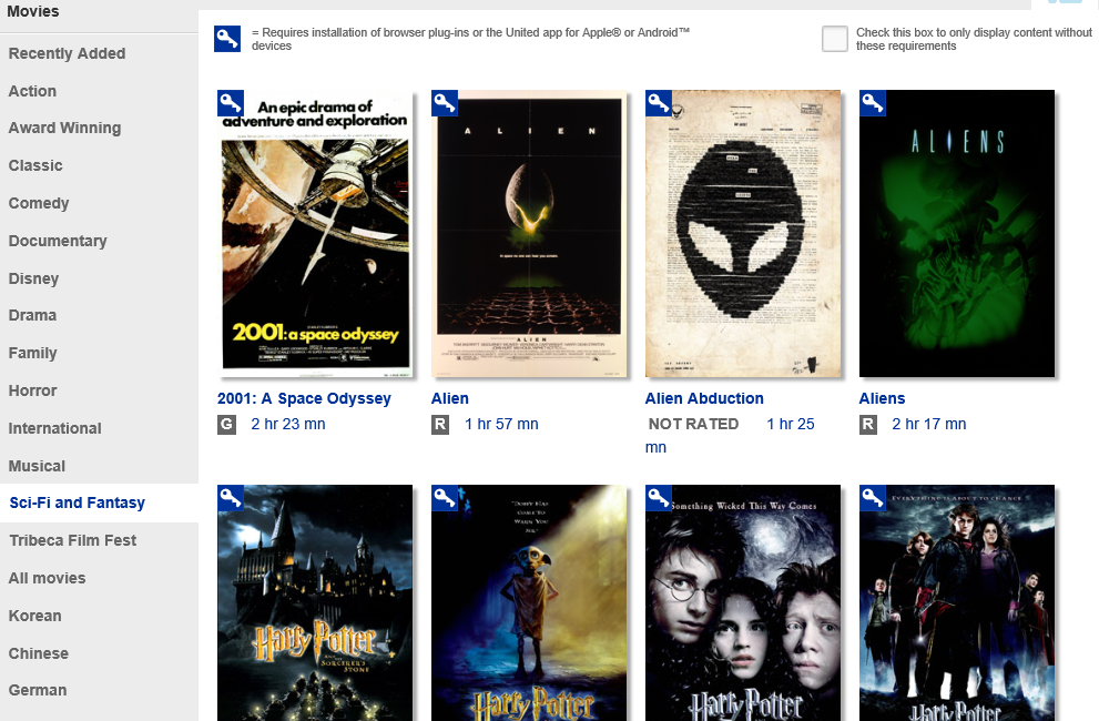 Jinak je ale nabídka filmů a podobně obstojná.