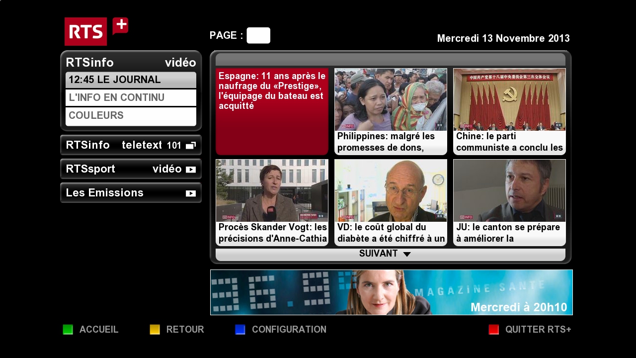 Hybridní vysílání veřejnoprávní televize RTS ze Švýcarska