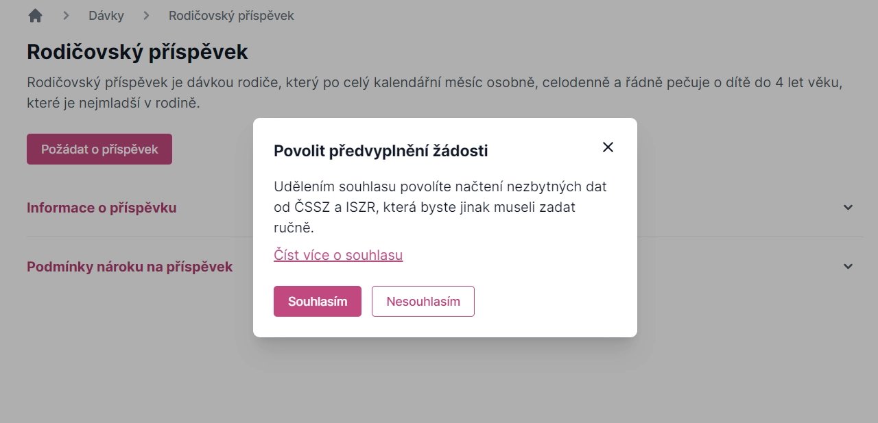 JENDA - Souhlas s předvyplněním