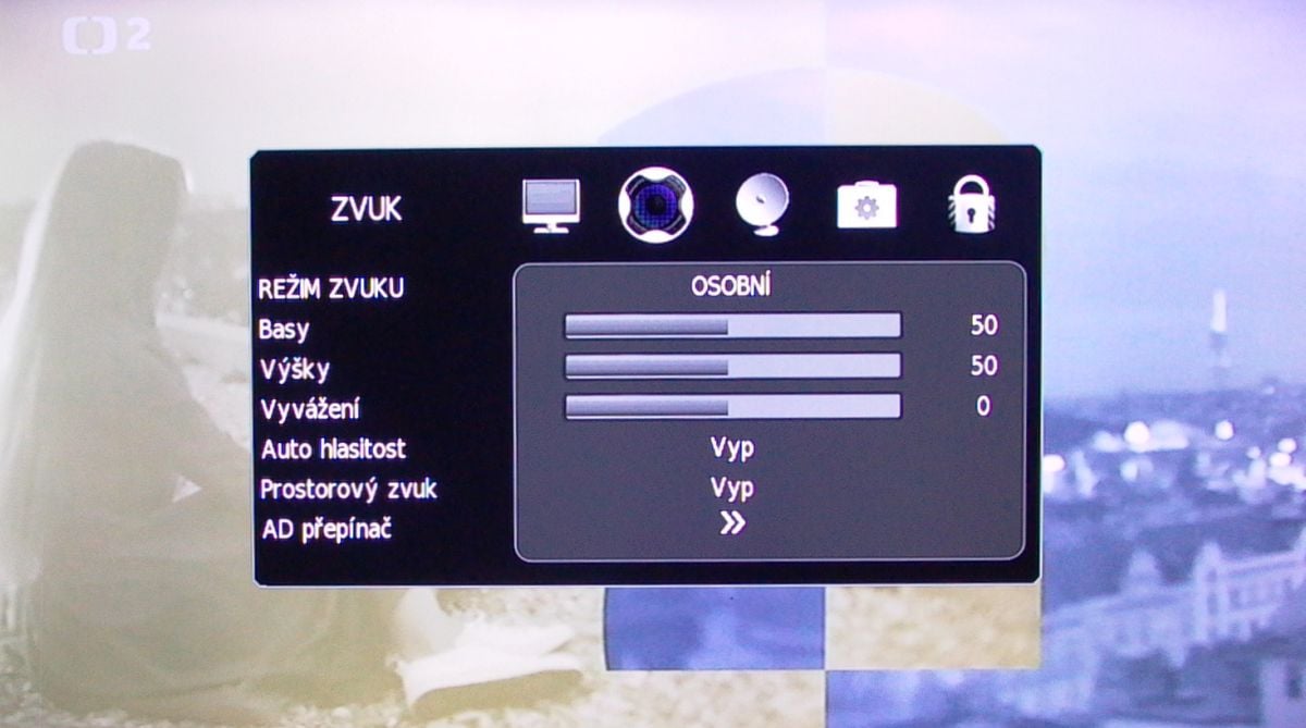 Sencor SLE 43F58TCS - menu nastavení