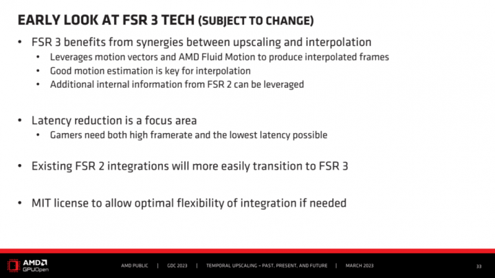 Prezentace AMD FSR 3.0 na GDC 2023 2