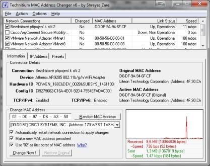 Pomocí Technitium MAC Address Changer změníte MAC adresu adaptéru