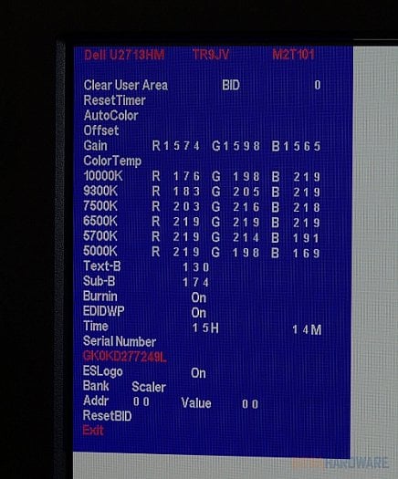 Dell U2713HM OSD a interpolace