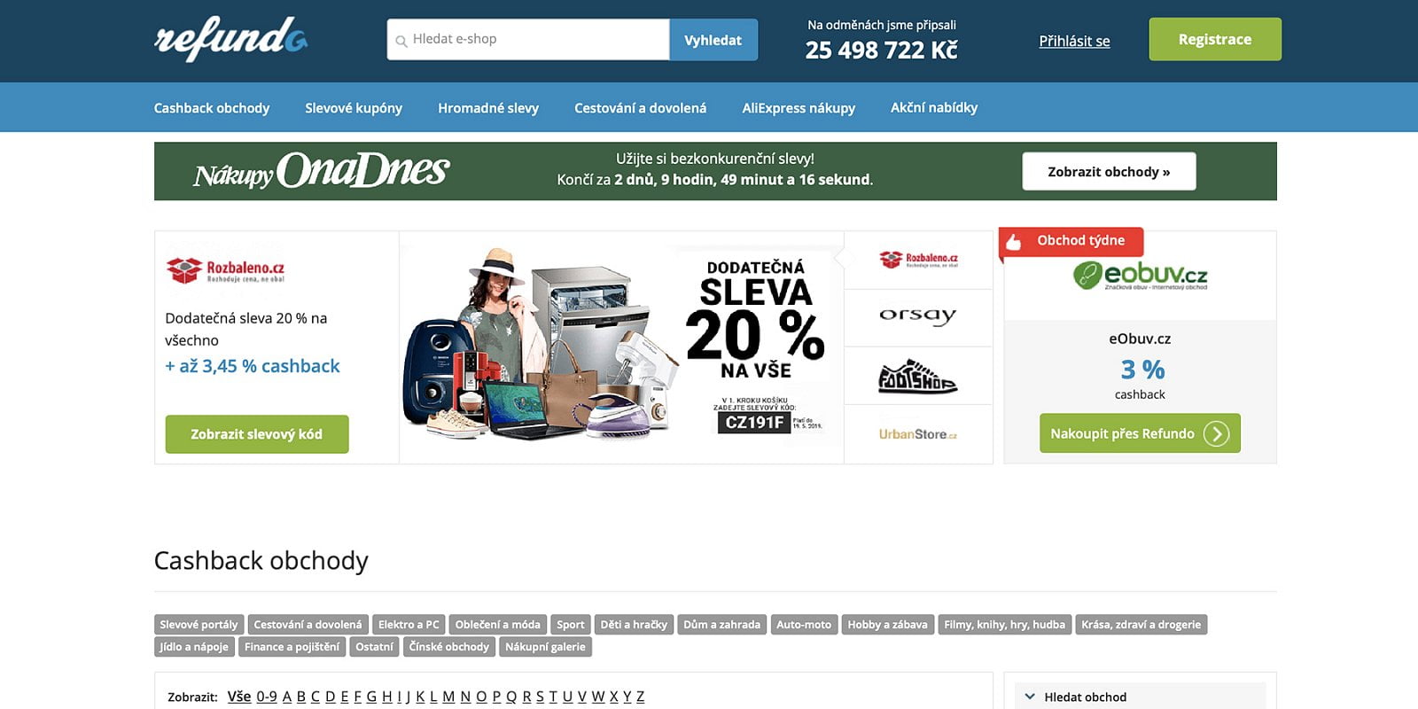 České cashback portály