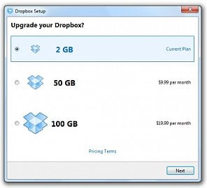 <p>2GB jsou nabízeny zdarma, za větší prostor si již ale musíte připlatit.</p>