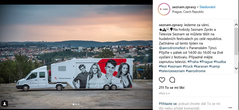 Televizní kamiony Seznamu a Primy