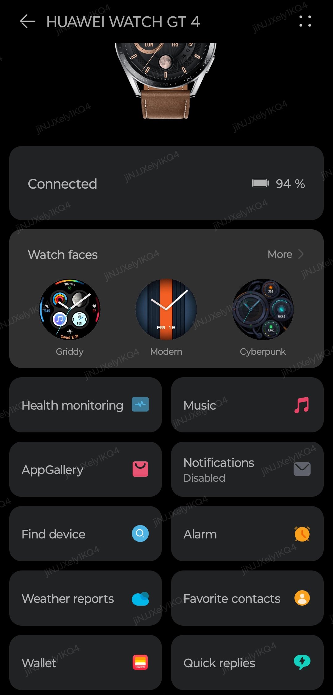 Z aplikace je možné kompletní nastavení hodinek