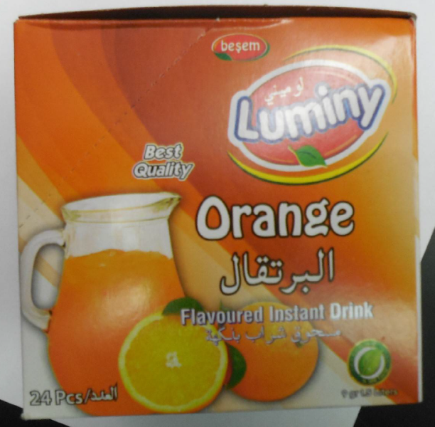 Luminy 9g Instantní nápoj v prášku. Kategorie: Nejakostní potraviny. Nevyhovující parametr: cukry, barviva, značení. Výrobek - různé příchutě - obsahoval cukry (přibližně 20-35 %), které nebyly uvedeny ve složení na obale potraviny. Některé příchutě obsahovaly barviva žluť SY (E 110), brilantní modř FCF (E 133) a hněď HT (E 155), která nebyla uvedena ve složení. Země výroby: Turecko. Místo kontroly: JUNIOR WORLDCUP "94, spol. s r.o., Ostrava