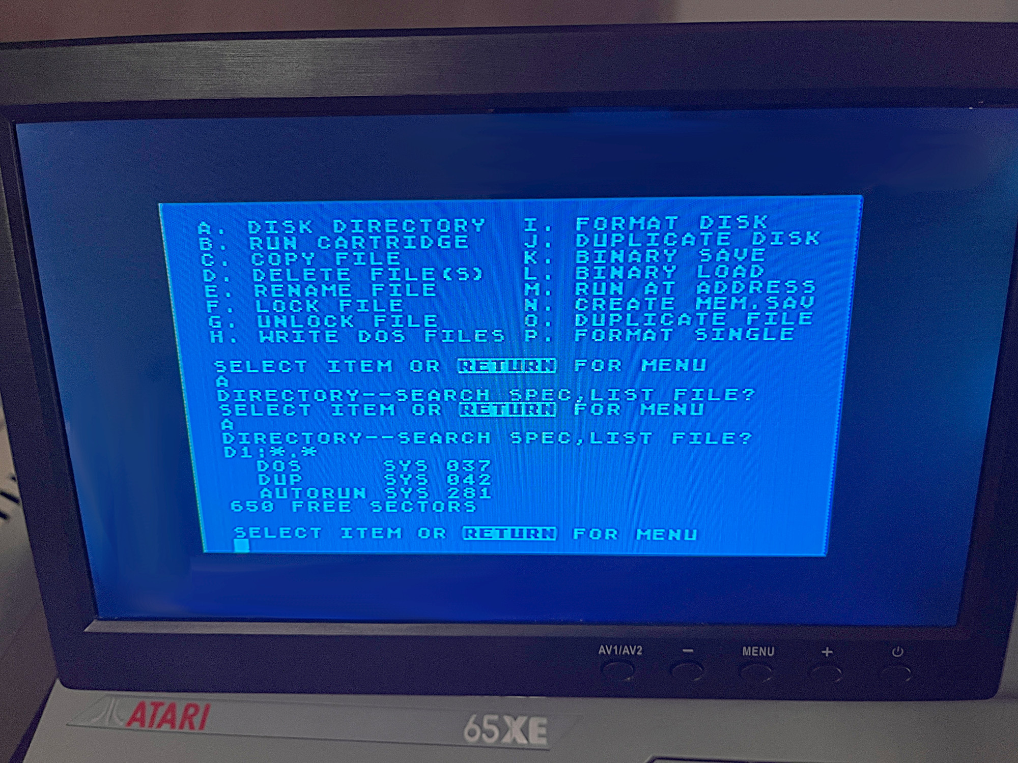 Máme tu soubory DOS.SYS, DUP.SYS a AUTORUN.SYS.